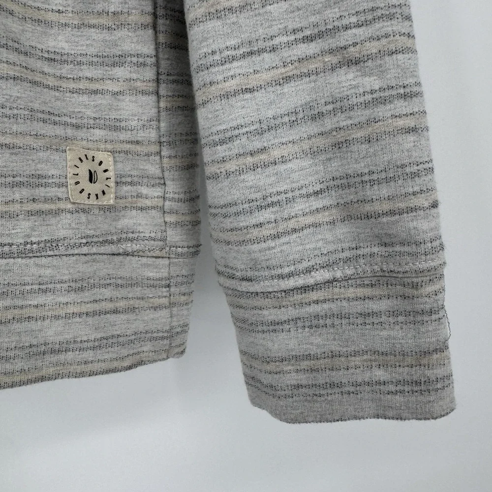 Linksoul Pullover Mens Large Heather Gray‎ Striped Long Sleeve Quarter Zip Golf